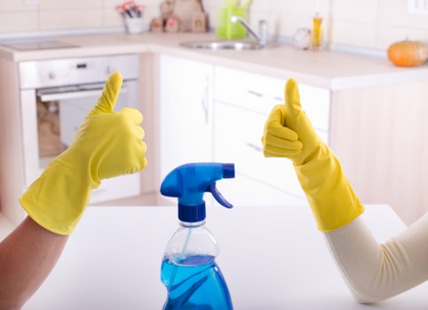 Professional steam carpet cleaning in a commercial office space