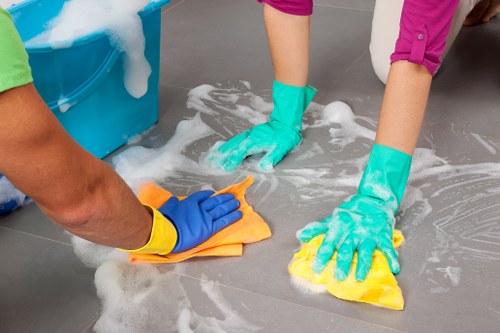 Professional mattress cleaning equipment in use