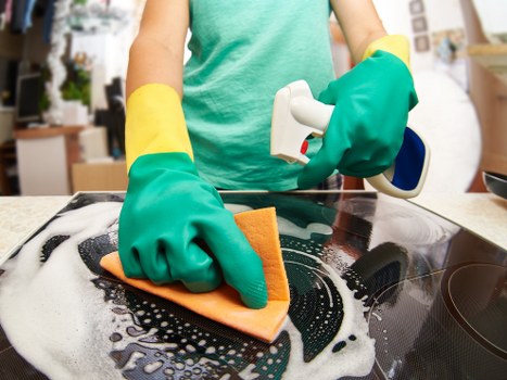 Deep carpet cleaning equipment used in a commercial workspace